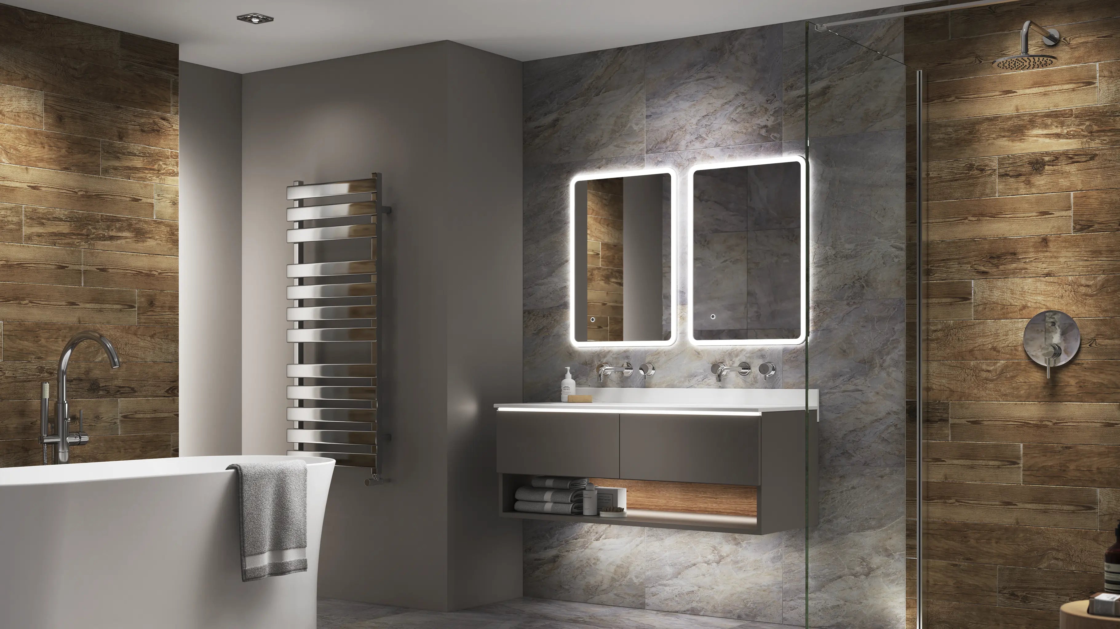 35 Radiant Bathroom Lighting Ideas Over Mirror  Black bathroom, Black  vanity bathroom, Black floor tiles