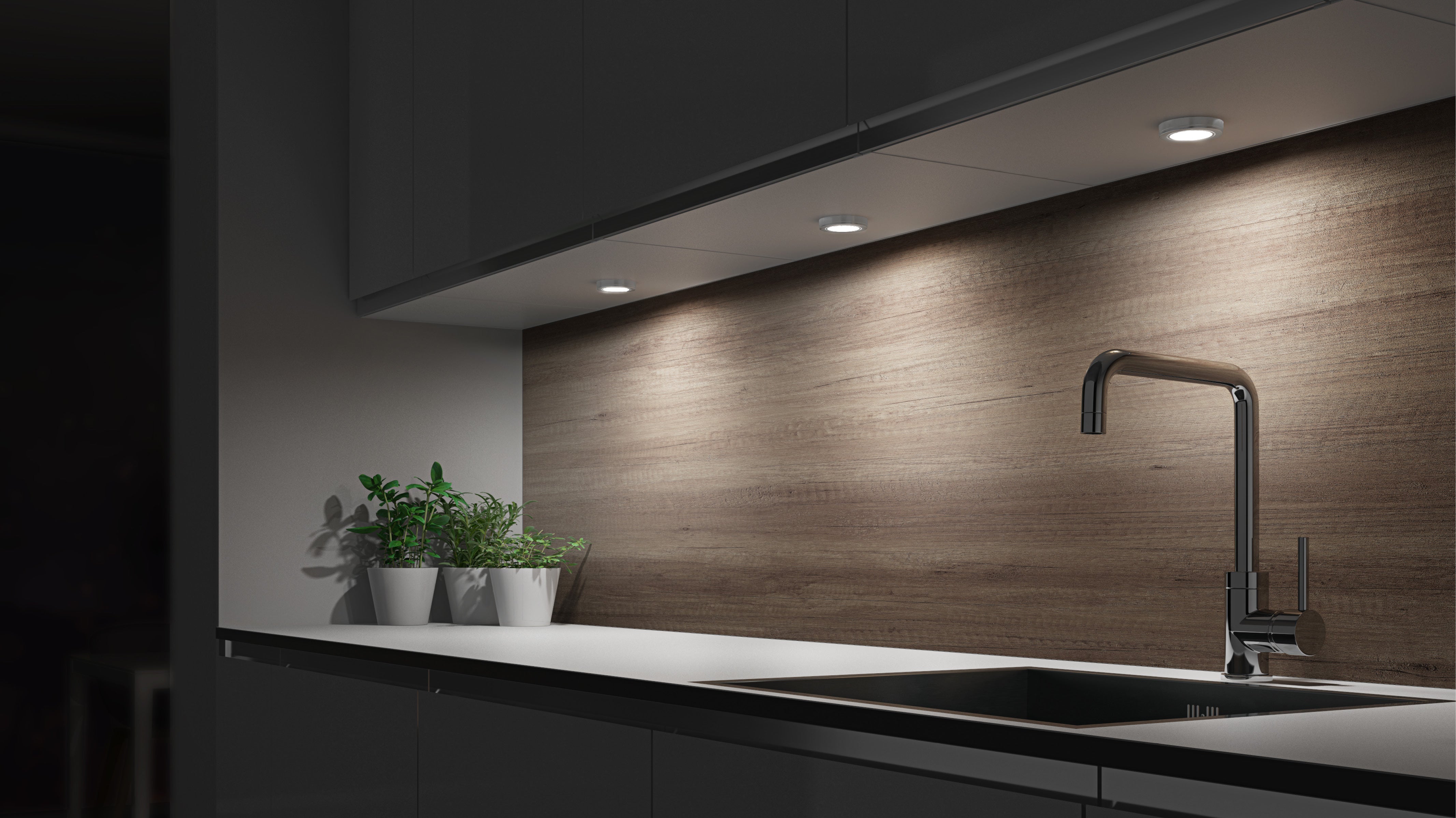 Sensio kitchen store cabinet lighting